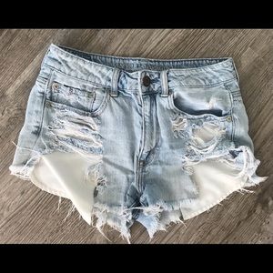 American Eagle Hi-Rise Festival Ripped Shorts SZ 6